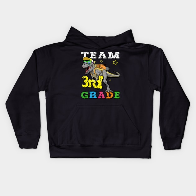 Dinosaur Back To School 3rd Grade Kids Hoodie by DARSHIRTS